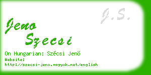 jeno szecsi business card